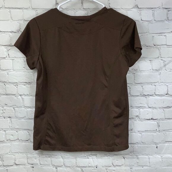 Columbia Women's Titanium Active T-Shirt Brown Omni-Dry Mountain Tech Jersey Tee - Picture 4 of 6